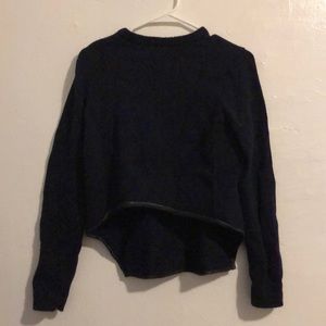 Cos wool sweater with leather look trim